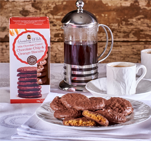 Milk Chocolate Coated Chocolate Chip & Orange Biscuits - Grandma Wild's (150g)