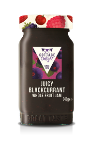 Cottage Delight - Juicy Blackcurrant Whole Fruit Jam - 340g