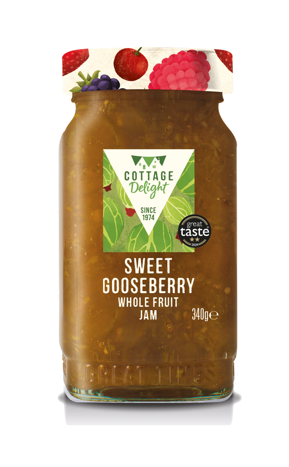 Cottage Delight - Sweet Gooseberry Whole Fruit Jam - 340g