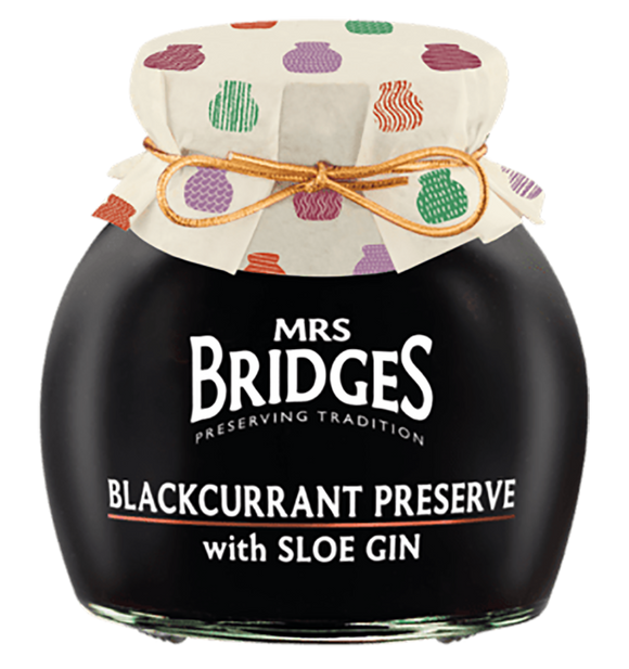 Mrs Bridges Blackcurrant Preserve with Sloe Gin - 340g