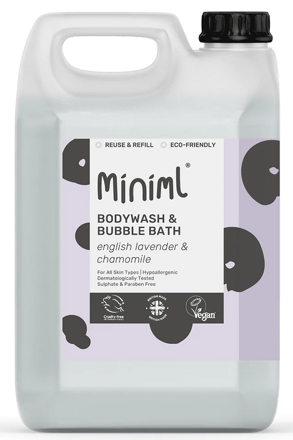Body Wash & Bubble Bath by Miniml - Lavender & Chamomile - 100ml, 500ml & 5L