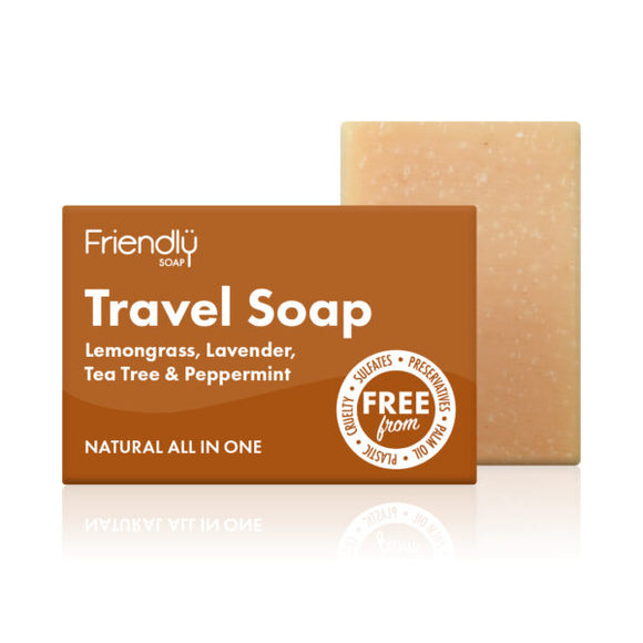 Friendly Soap - Travel Soap Bar (Hair, Body and Laundry) 95g