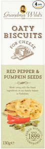 Grandma Wild's Savoury Biscuits for Cheese with Red Pepper & Pumpkin Seeds - 130g