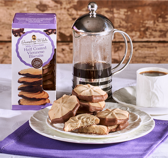 Grandma Wild's Milk Chocolate Half Coated Viennese Biscuits - 150g