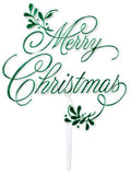 "Merry Christmas" Cake Decoration (Red or Green)
