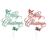 "Merry Christmas" Cake Decoration (Red or Green)