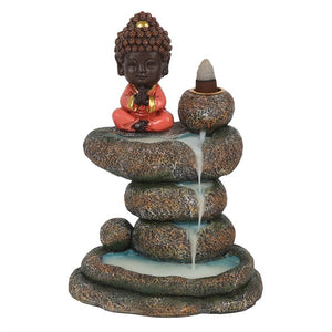 Red Buddha & Rock Pond Backflow Incense Burner